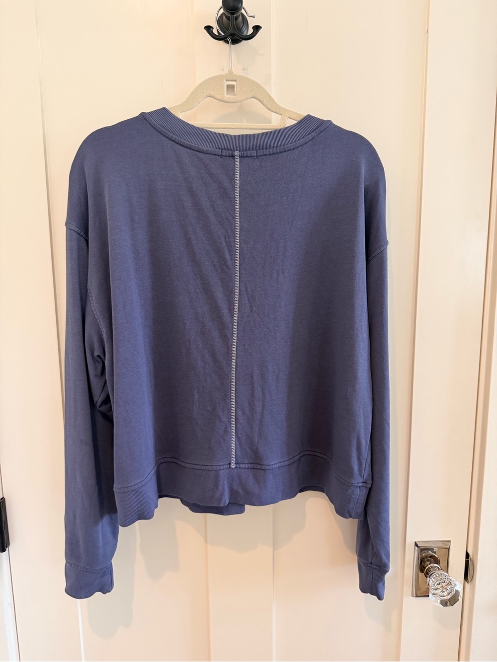 Marine Layer V-Neck Sweatshirt Blue Oversized Pullover Size L - Picture 2 of 5